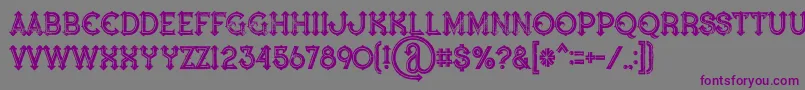 フォントBluenorthinlinegrunge – 紫色のフォント、灰色の背景