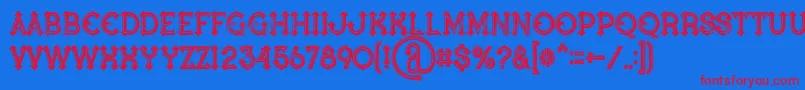 Bluenorthinlinegrunge Font – Red Fonts on Blue Background