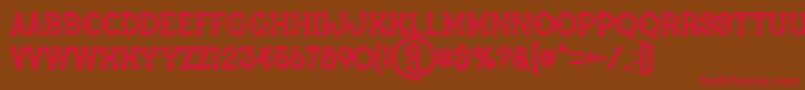 Bluenorthinlinegrunge-Schriftart – Rote Schriften auf braunem Hintergrund