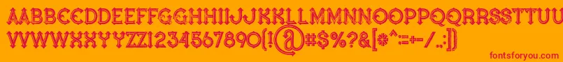 Bluenorthinlinegrunge-fontti – punaiset fontit oranssilla taustalla