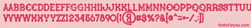 Bluenorthinlinegrunge Font – Red Fonts on Pink Background