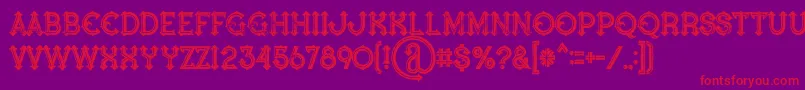 Bluenorthinlinegrunge Font – Red Fonts on Purple Background