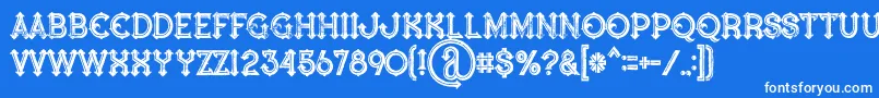 フォントBluenorthinlinegrunge – 青い背景に白い文字