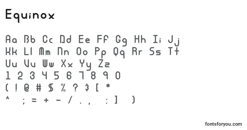 Schriftart Equinox (74273) – Alphabet, Zahlen, spezielle Symbole
