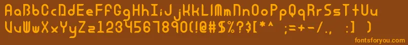 Equinox-Schriftart – Orangefarbene Schriften auf braunem Hintergrund