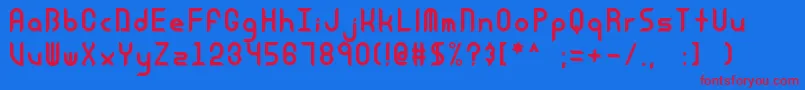 Equinox Font – Red Fonts on Blue Background