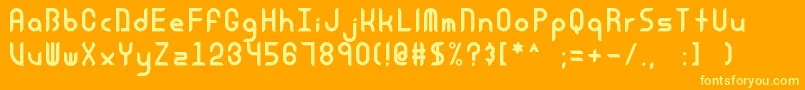 Equinox-Schriftart – Gelbe Schriften auf orangefarbenem Hintergrund