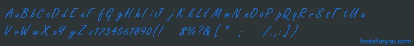 フォントFreestylec – 黒い背景に青い文字