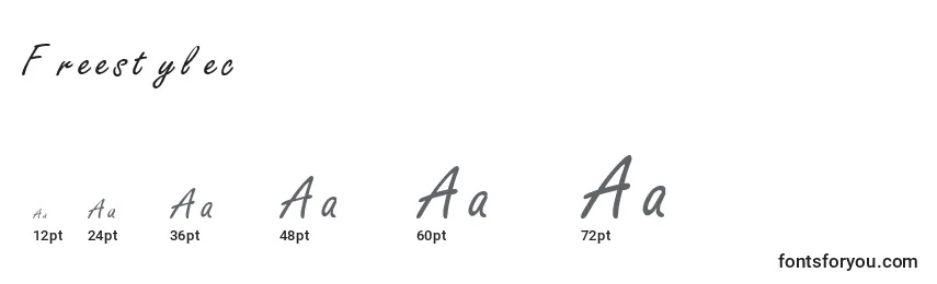 Freestylec Font Sizes