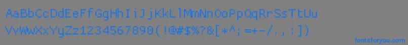 Fonte Proggyclean – fontes azuis em um fundo cinza