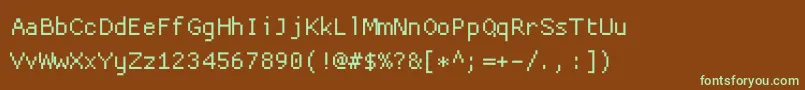 Proggyclean-Schriftart – Grüne Schriften auf braunem Hintergrund