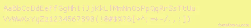 Czcionka Proggyclean – różowe czcionki na żółtym tle