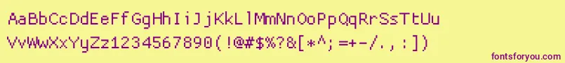 Proggyclean Font – Purple Fonts on Yellow Background