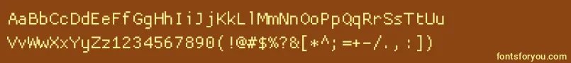 フォントProggyclean – 黄色のフォント、茶色の背景