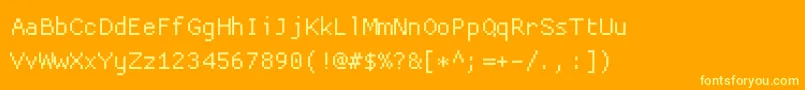 Proggycleanフォントについての詳細 フォントProggyclean – オレンジの背景に黄色の文字