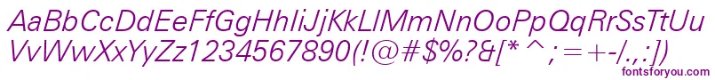 Police ZurichLightItalicBt – polices violettes