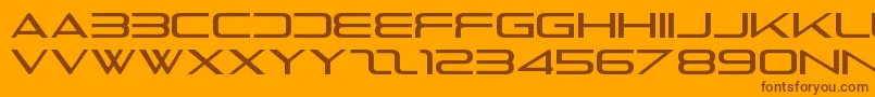 Fonte TheRaveIsInYourPants – fontes marrons em um fundo laranja
