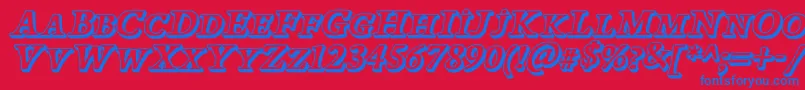 PapillonsOutlineItalicDemo Font – Blue Fonts on Red Background