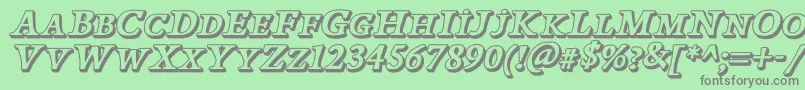 PapillonsOutlineItalicDemo Font – Gray Fonts on Green Background