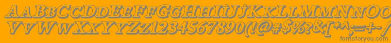 PapillonsOutlineItalicDemo-Schriftart – Graue Schriften auf orangefarbenem Hintergrund