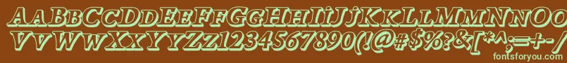 PapillonsOutlineItalicDemo Font – Green Fonts on Brown Background