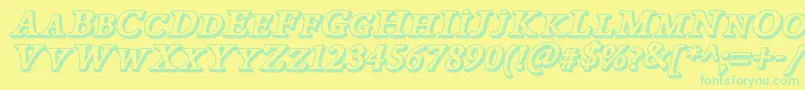 PapillonsOutlineItalicDemo Font – Green Fonts on Yellow Background