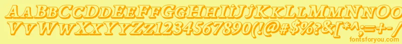 PapillonsOutlineItalicDemo Font – Orange Fonts on Yellow Background