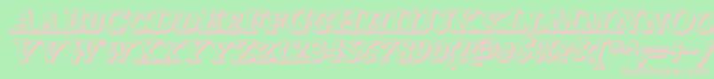 PapillonsOutlineItalicDemo-Schriftart – Rosa Schriften auf grünem Hintergrund