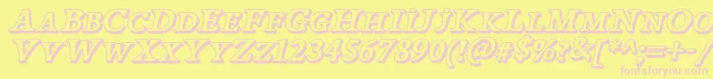 PapillonsOutlineItalicDemo Font – Pink Fonts on Yellow Background