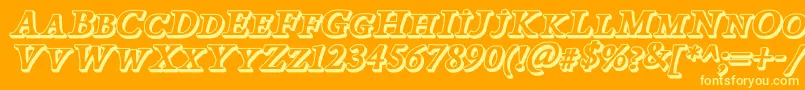 PapillonsOutlineItalicDemo Font – Yellow Fonts on Orange Background