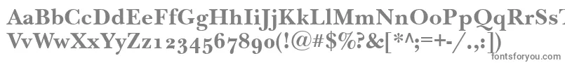 NewbaskervilleodttBold-fontti – harmaat kirjasimet valkoisella taustalla