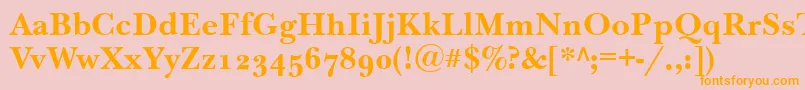 NewbaskervilleodttBold Font – Orange Fonts on Pink Background