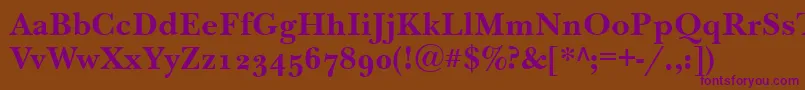 NewbaskervilleodttBold Font – Purple Fonts on Brown Background