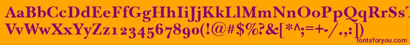 NewbaskervilleodttBold Font – Purple Fonts on Orange Background