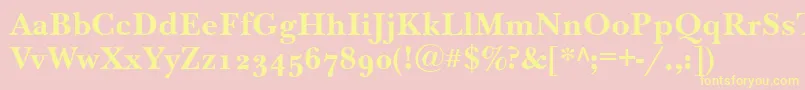 NewbaskervilleodttBold Font – Yellow Fonts on Pink Background