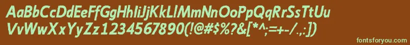 EmoryBolditalic Font – Green Fonts on Brown Background