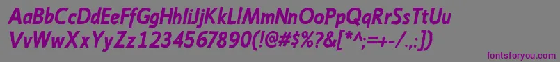 EmoryBolditalic Font – Purple Fonts on Gray Background