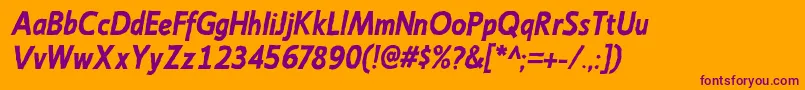 EmoryBolditalic Font – Purple Fonts on Orange Background