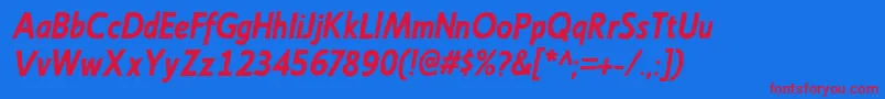 EmoryBolditalic-fontti – punaiset fontit sinisellä taustalla