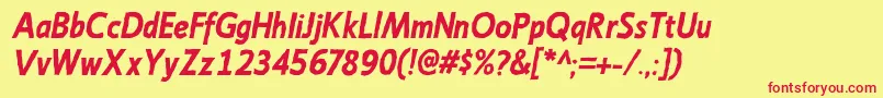 EmoryBolditalic Font – Red Fonts on Yellow Background