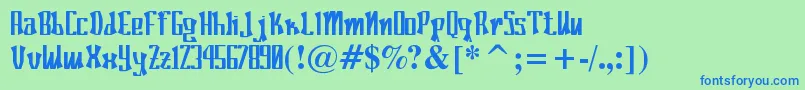 Poconeh Font – Blue Fonts on Green Background