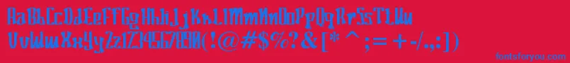 Poconeh Font – Blue Fonts on Red Background