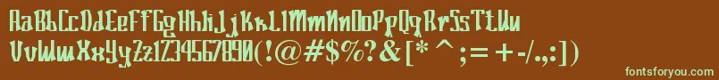 Weitere Informationen zur Poconeh-Schriftart Poconeh-Schriftart – Grüne Schriften auf braunem Hintergrund