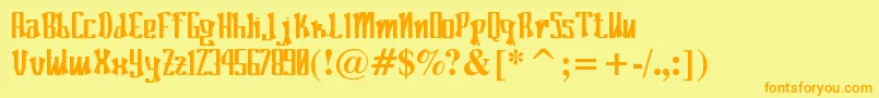 Poconeh Font – Orange Fonts on Yellow Background