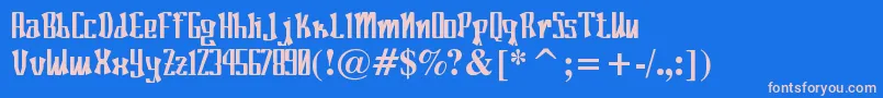 Poconeh Font – Pink Fonts on Blue Background