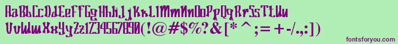 Poconeh Font – Purple Fonts on Green Background