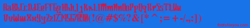 Poconeh Font – Red Fonts on Blue Background