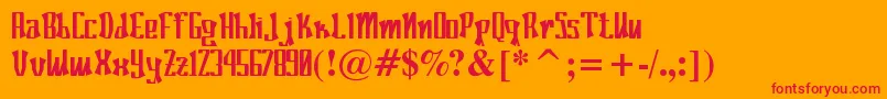 Poconeh Font – Red Fonts on Orange Background