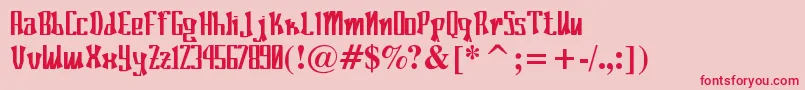 フォントPoconeh – ピンクの背景に赤い文字