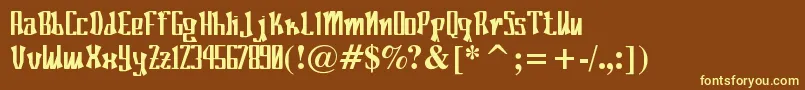 Poconeh Font – Yellow Fonts on Brown Background